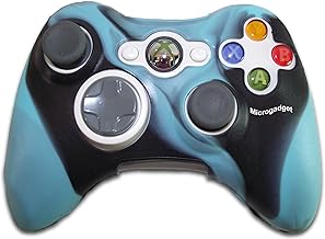MicroGadget - Skin de silicona para controlador XBox 360, color azul y negro