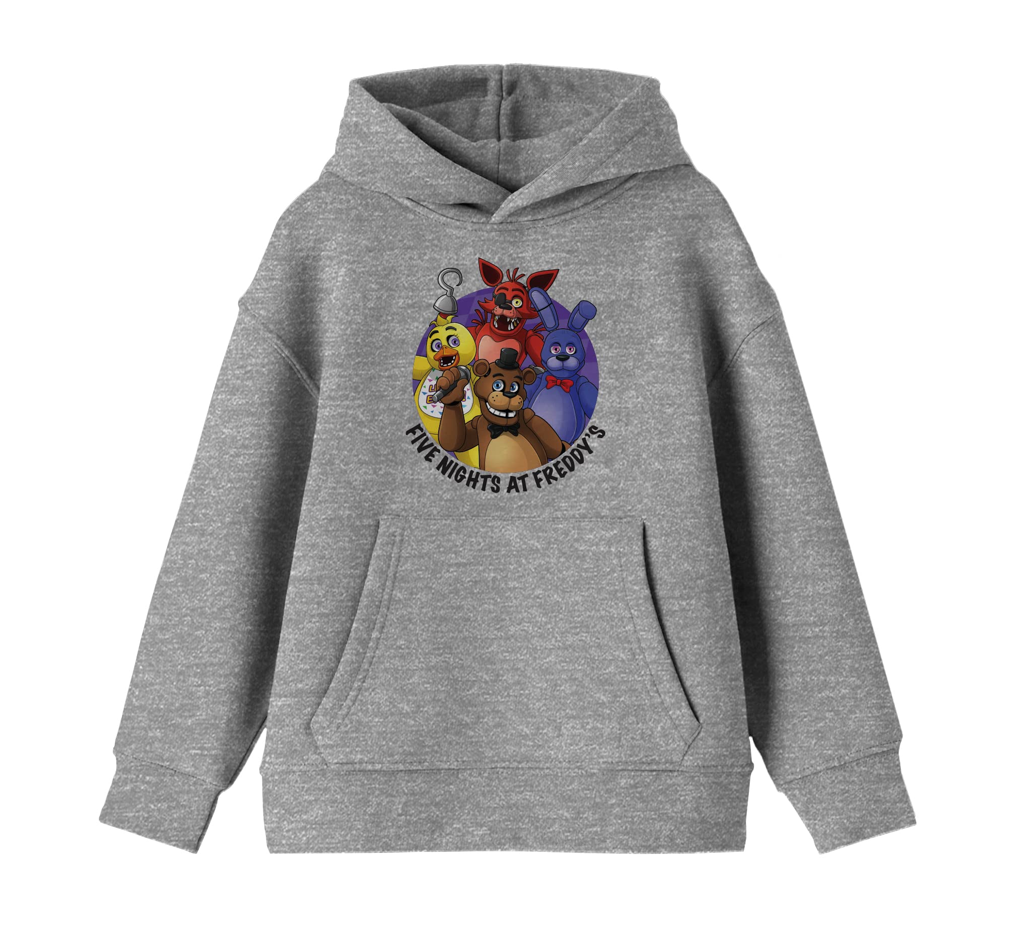 Five Nights At Freddy's Characters In Circle Boy's Heather Grey Sweatshirt