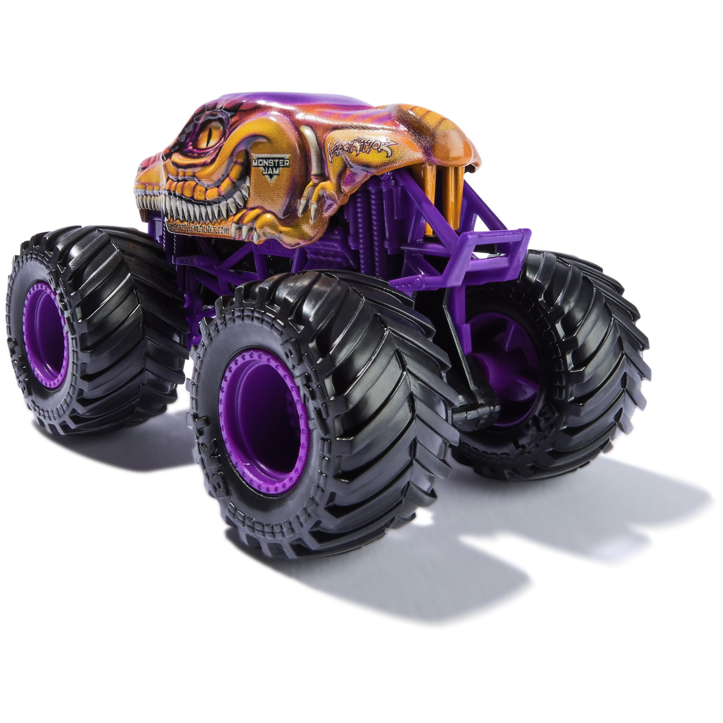 Monster Jam, ThunderROARus vs. Velociraptor Monster Truck pressofuso, scala 1:64, giocattoli per bambini dai 3 anni in su