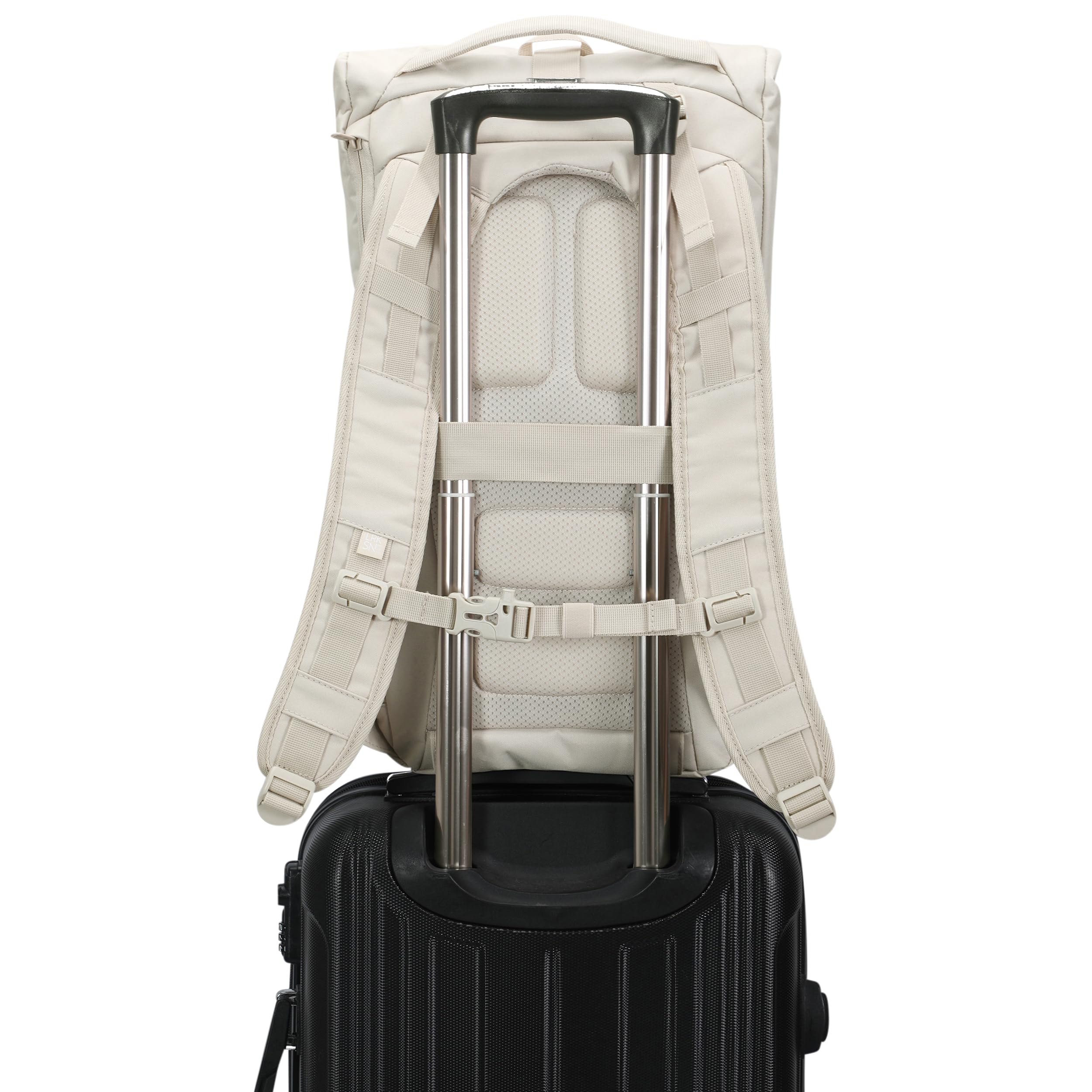 LARKSON Mochila de Marcha Mujer & Hombre Beige - Arvid - Mochila de Senderismo 20L - Trekking, Viaje, Montaña - Mochila con Cinturón de Cadera y Acolchado de Malla - Cremalleras Impermeables