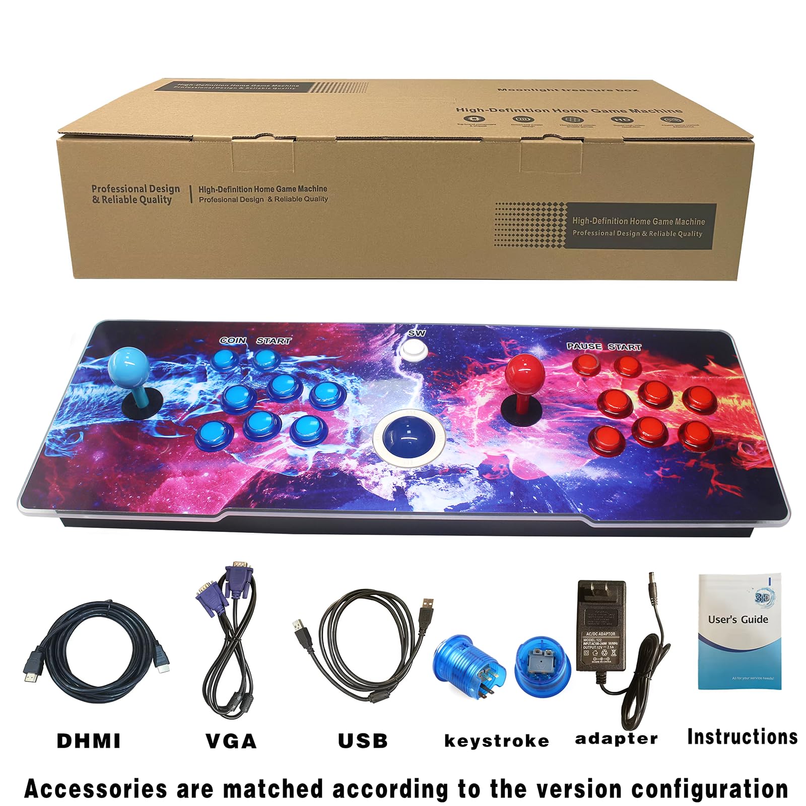 3516 DX pionowe przełączane poziomo, 3-stronne koktajle, 3D Box klasyczna retro zręcznościowa konsola do gier, precyzyjny przycisk LED 8-kierunkowy Joysitck USB Trackball, 1280 x 720, gry 4P