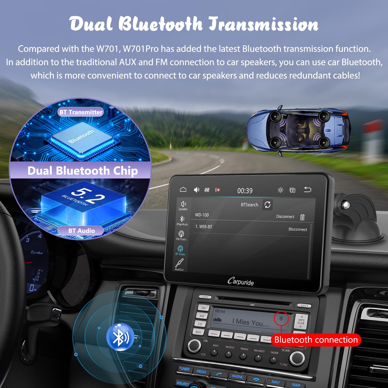 Amazon.co.jp: Carpuride W701 Pro ポータブルカープレイ Android