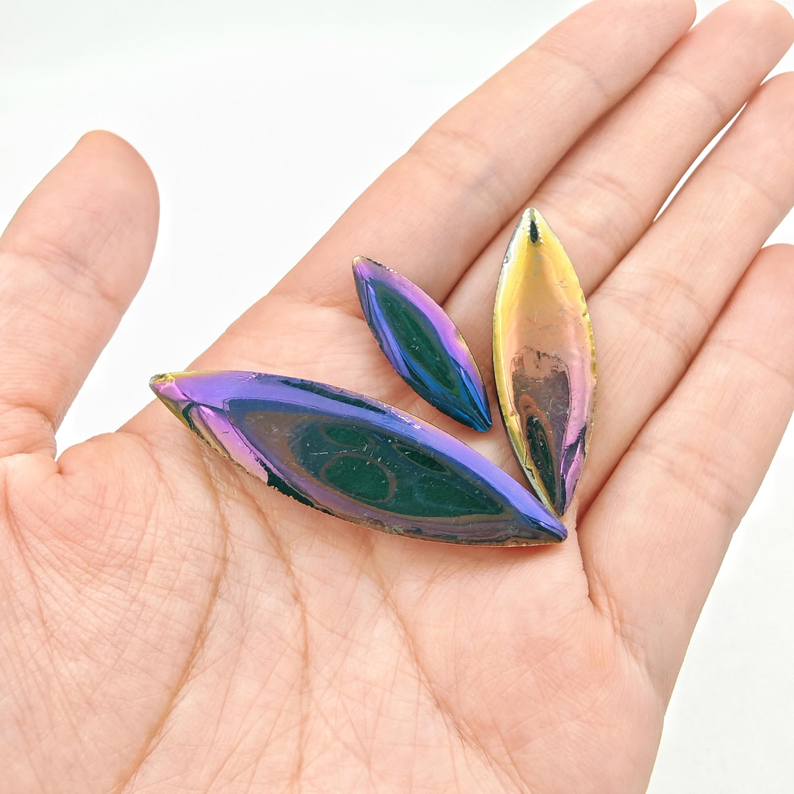 Mosaico in ceramica a forma di petalo di salice, 500 g, pezzi irregolari per decorazione domestica o artigianato fai da te, forniture per la creazione di mosaici. (verde pavone iridescente)