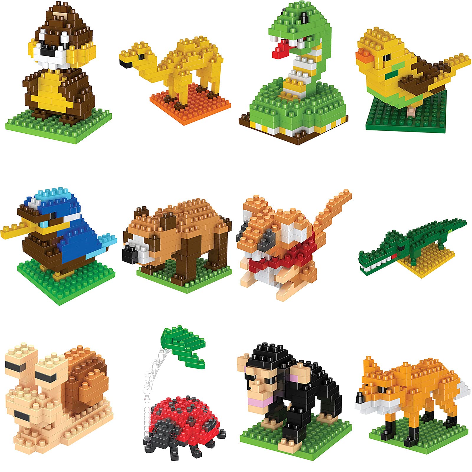 Buy 12 in 1 Mini Animals Building Blocks, Party Favors for Kids