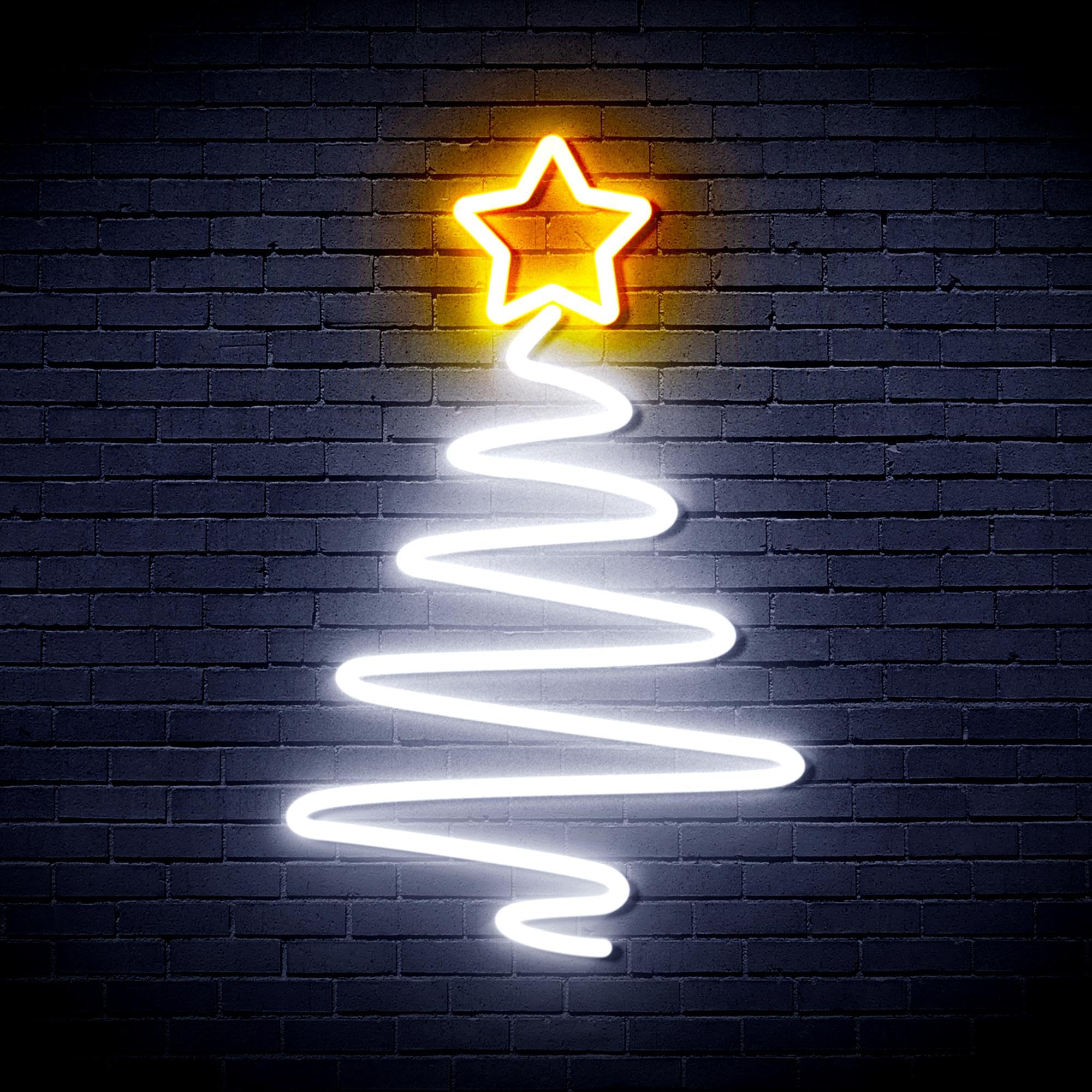 ADVPRO Modern Christmas Tree Flex Silicone LED Neon Sign - White & Golden - st16s64-fnu0152-we