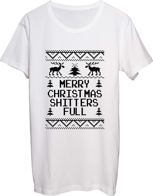 Rude Merry Christmas Design Men's TShirt bnft Amazon.co.uk Fashion