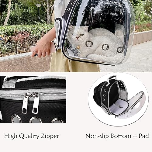 Miniatura 6 de Mochila para gatos expandible, ventilar, transparente, para gatos grandes, senderismo, viajes, al aire libre, mochila espacial aprobada por