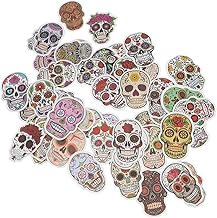 PartyKindom 50 Pçs Adesivo Caveiras De Açúcar Decalque Adesivos De Caveira De Horror Adesivos De Caveira De Halloween Adesivos Adesivos Adesivos De Halloween Adesivos De Esqueleto Adesivos De