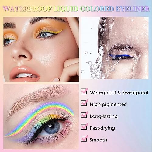 Miniatura 4 de Delineador de ojos líquido blanco, delineador de ojos de línea de agua de color resistente al agua, a prueba de manchas, delineador de ojos de alta