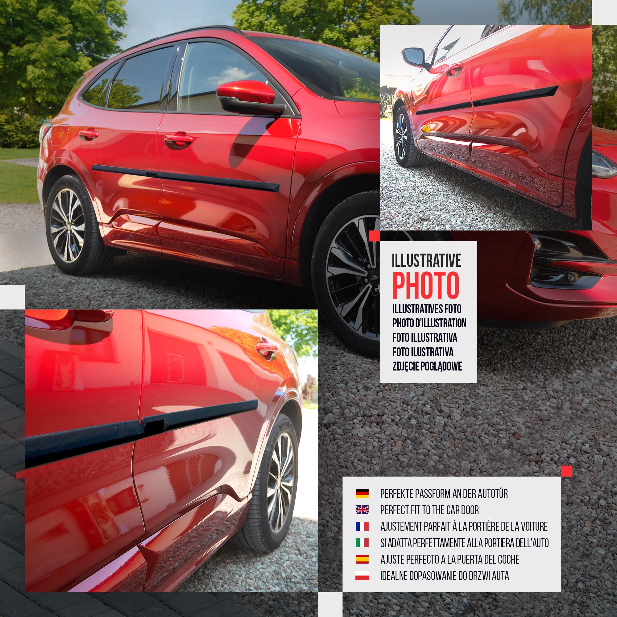 CHROMEMASTER | Molduras Protectoras Laterales para Puertas de Coche | Compatibles con Audi Q3 2011-2018 | El plastico | Molduras protegen Las Puertas del Coche de daños