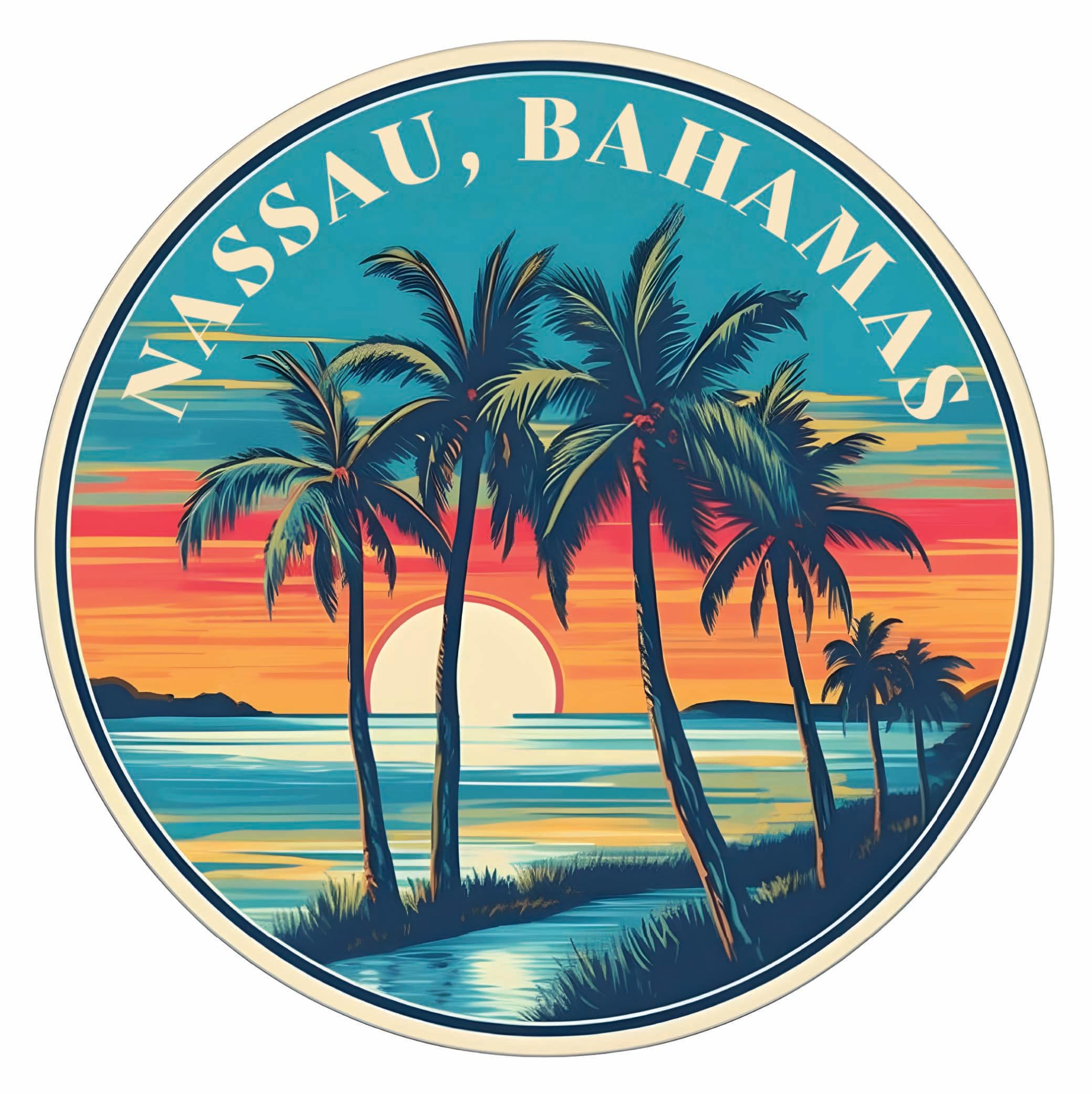 Sticker Nassau Bahamas en vinyle pour personnaliser vos carnets