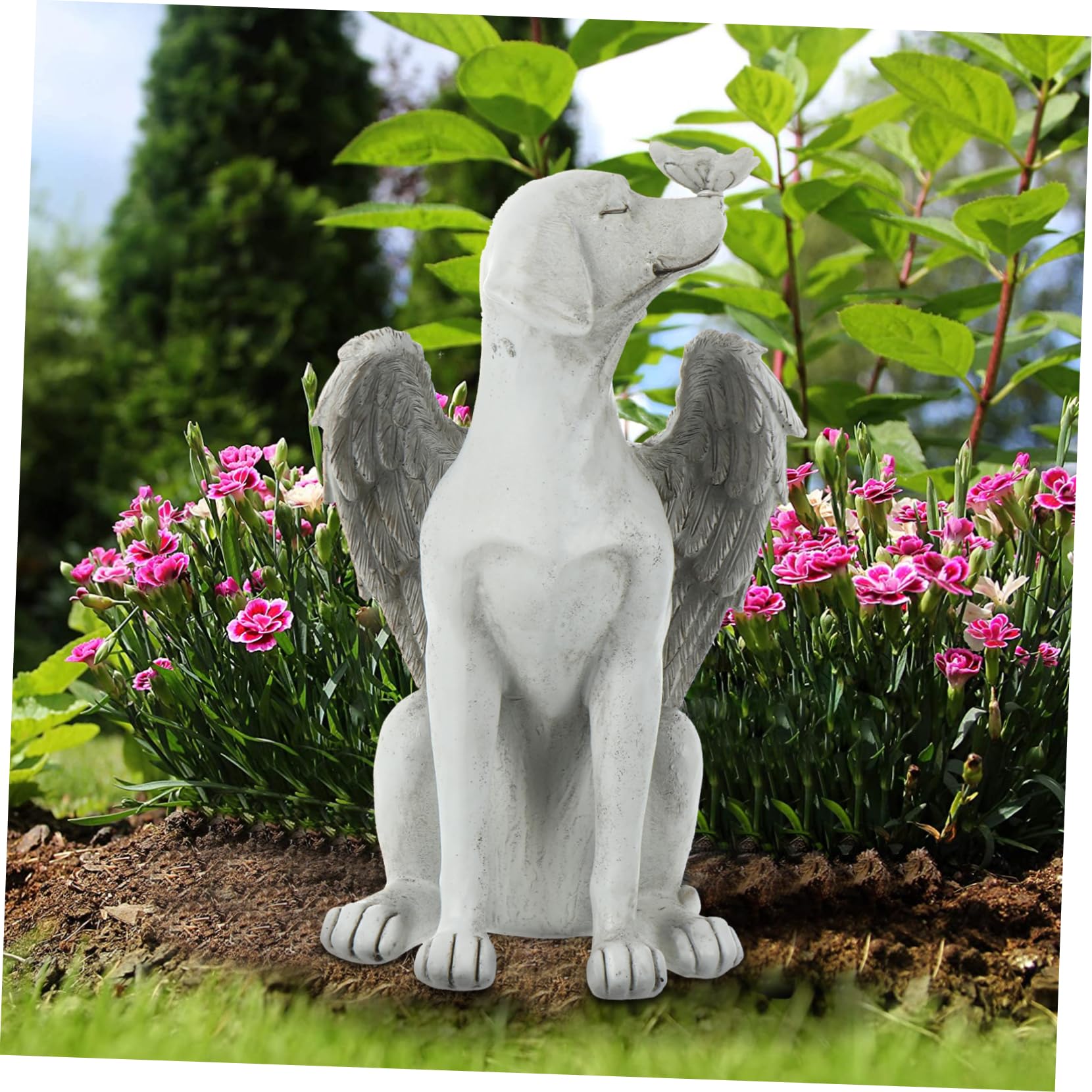 Amazon | TOGEVAL 犬のメモリアルエンジェルペット像 樹脂製ガーデン