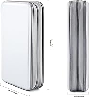 Vista 6 de Funda para CD, capacidad 80, con función atril, para almacenamiento de DVD, VCD y Blu-ray (Blanco)