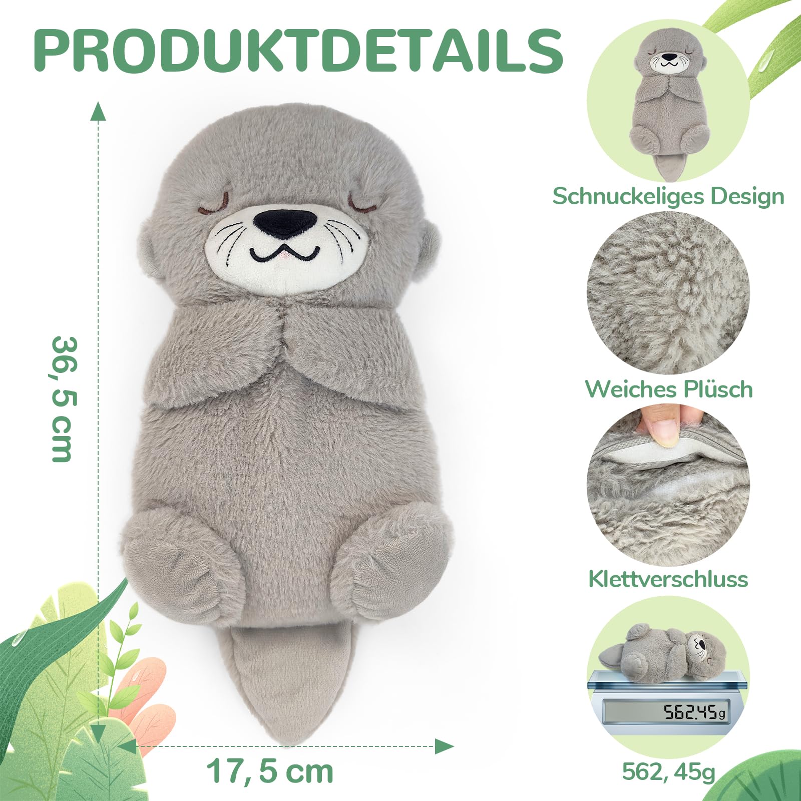 AROMA SEASON Wärmetier Plüsch Otter Mikrowelle-Wärmekissen Kuscheltier Körnerkissen Stofftier