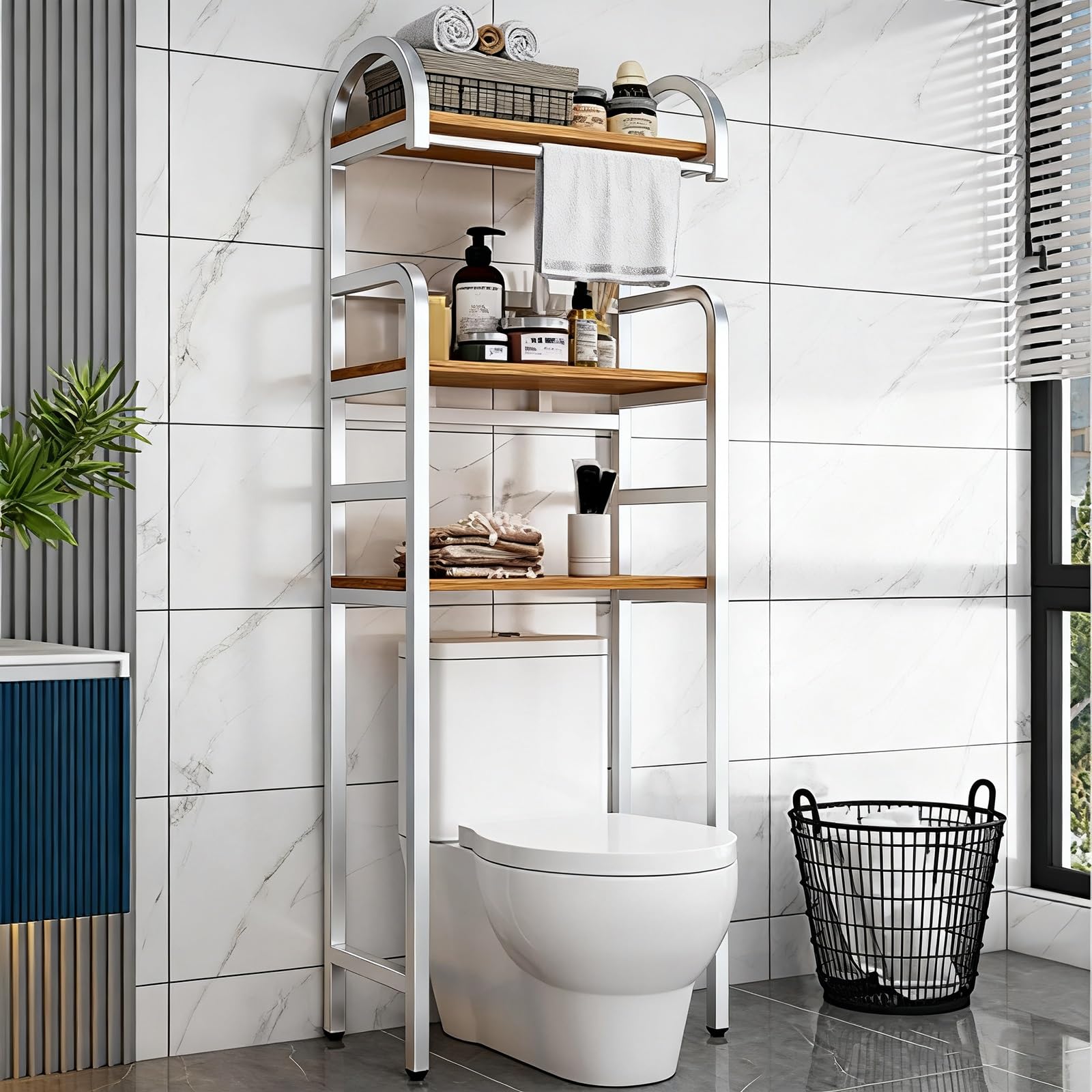 AYCDL 3-Tier Rounded Corner Shelf for Bathroom & Laundry Space-Saving 50cm nizer Stylish & Functional Storage Solution Compact Design for Optimal Space Util,C-Length 70cm