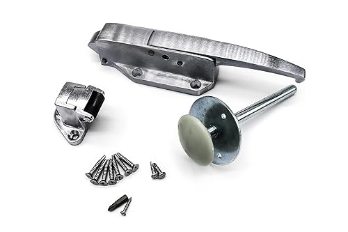 Kason 0058 - Kit de pestillo radial cromado cepillado con rodillos 0059, desplazamiento de -1/8 a 1/4 pulgadas, 0481 4 pulgadas liberación interior