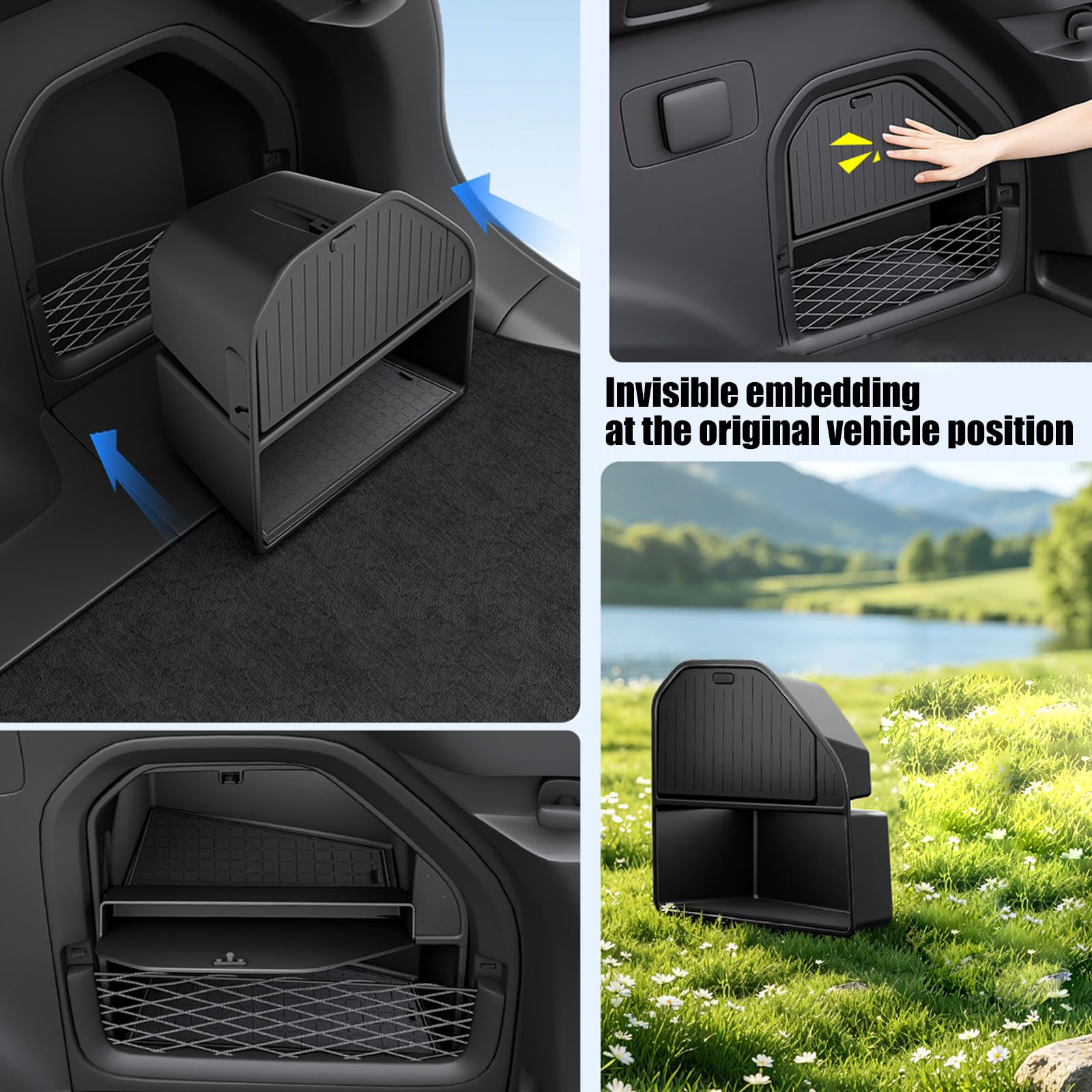 Box per Scomparto Laterale del carico Posteriore per rientranza Laterale del Veicolo, Organizer da 15 Litri per Articoli Spesa, Articoli Base per Viaggio e Piccoli Strumenti Scomparto