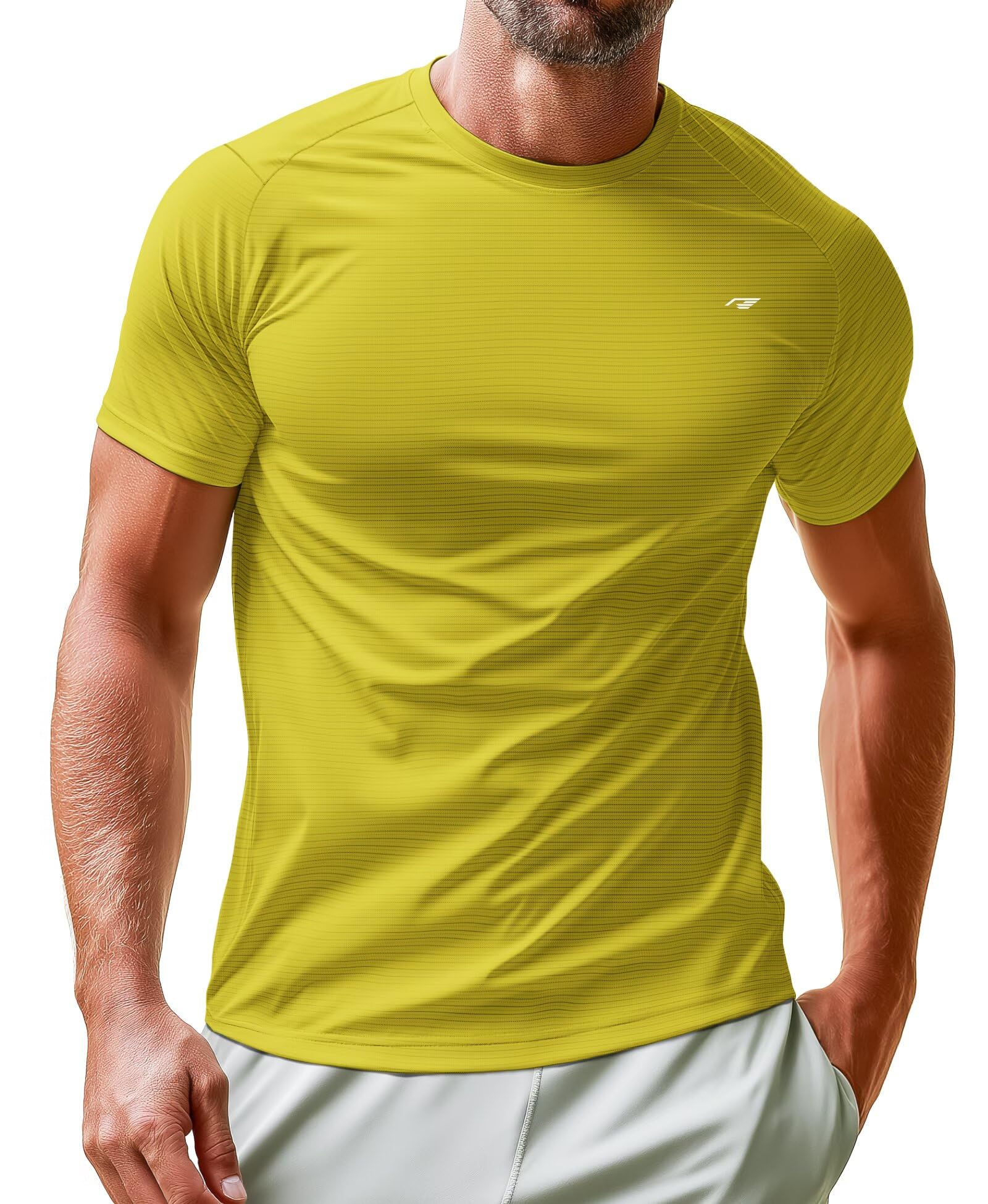 Camisetas de rendimiento para hombre, manga corta, ajuste atlético, absorbe la humedad, secado rápido, para gimnasio, correr, ropa deportiva