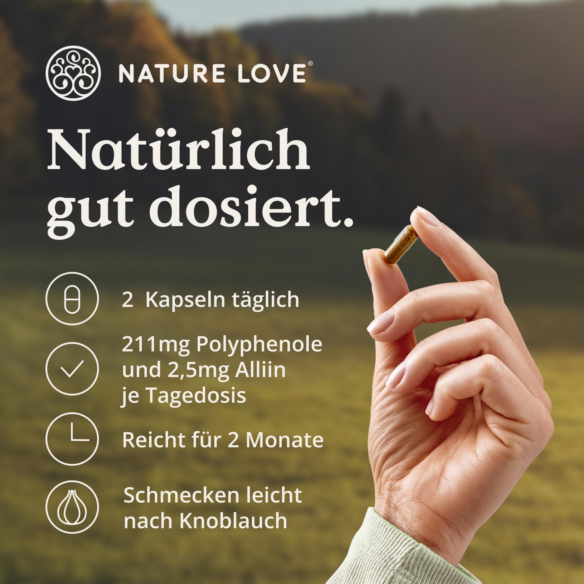 NATURE LOVE® Stoffwechsel Komplex – 120 Kapseln – Grünteeextrakt, Zink, Chrom, Vitamin B6, Cayennepfeffer und Cholin – hochdosiert, vegan