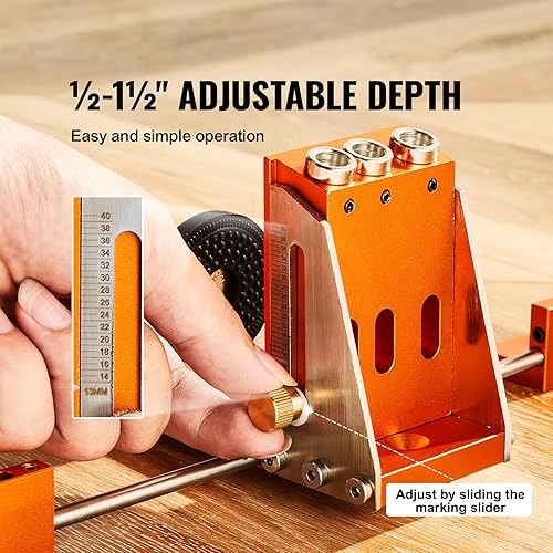 Miniatura 3 de VEVOR Kit de plantilla de agujero de bolsillo, 34 piezas de sistema de plantilla de agujero de bolsillo con abrazadera en C de 11 pulgadas,