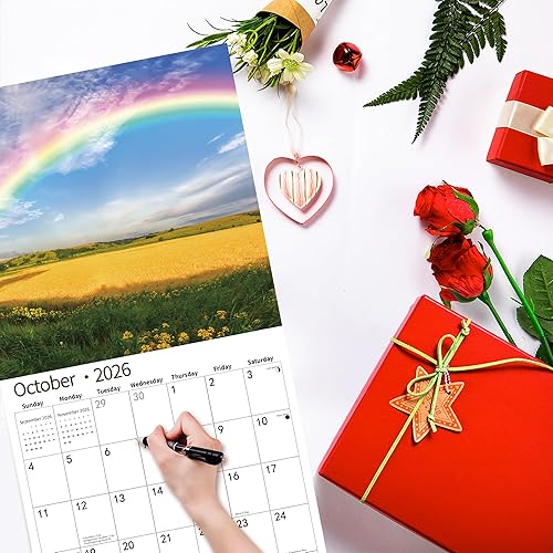 Miniatura 6 de Calendario de pared 2026, calendario 2026, noviembre de 2025 a diciembre de 2026, calendario de pared arcoíris, 12 x 24 pulgadas abierto, página