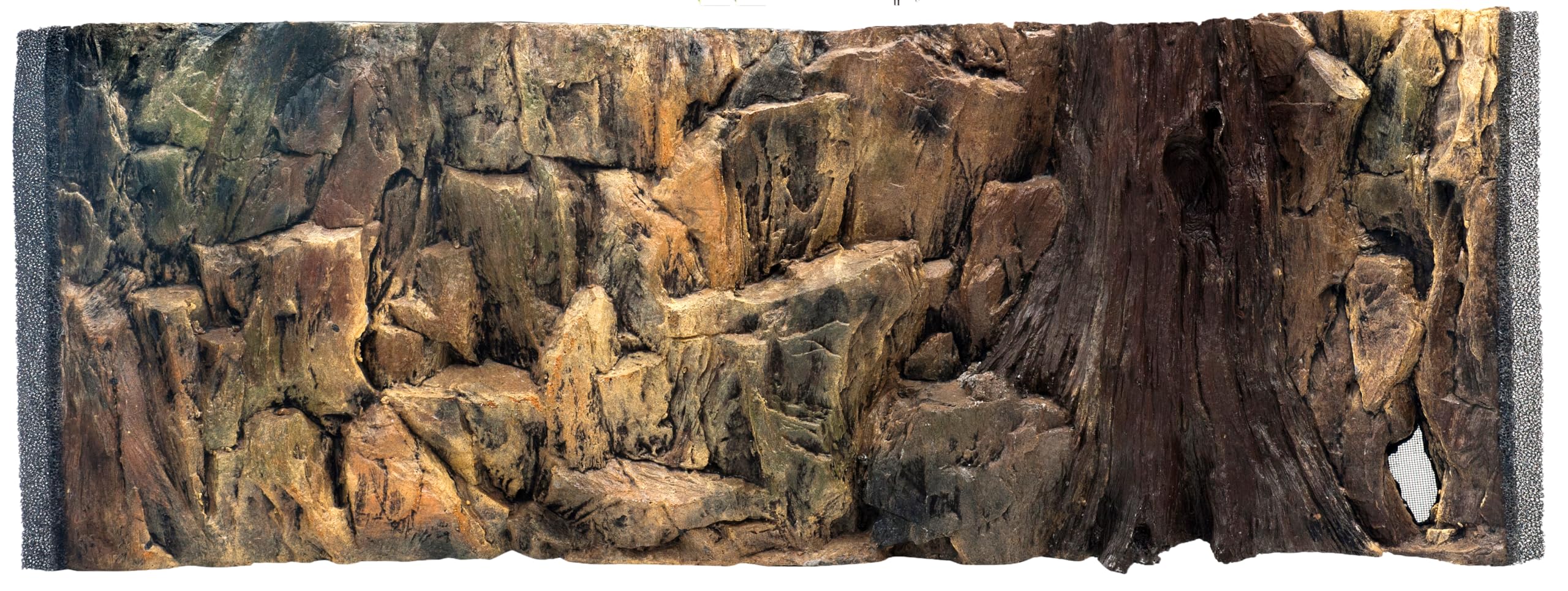 WYSKONT Aquarium background 3D Corfu - Aquarium background - Aquarium accessories - Background - Aquarium decoration - 97x36 cm for Aquarium 100x40 cm - brown colour - Large aquarium โ image 1