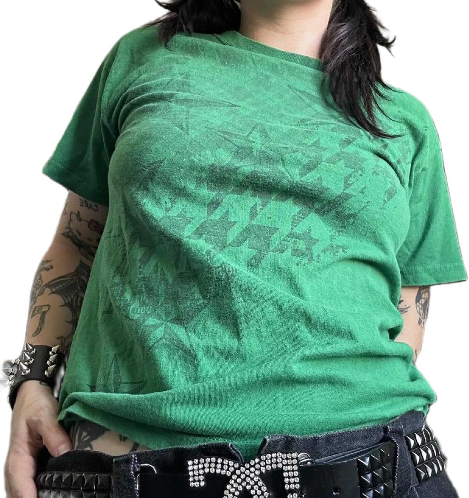 Grunge Graphic Tees for Women Y2k Vintage Gothic T Shirt Teen Girls Aesthetic Emo Baggy Tops 2000s Alternative Clothes
