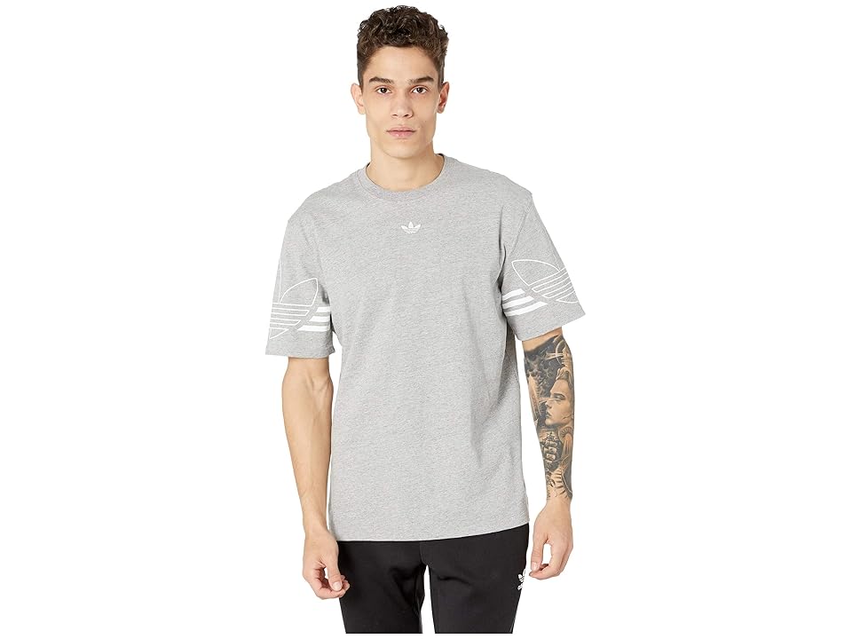 

adidas Originals Outline Tee (Medium Grey Heather) Men's T Shirt