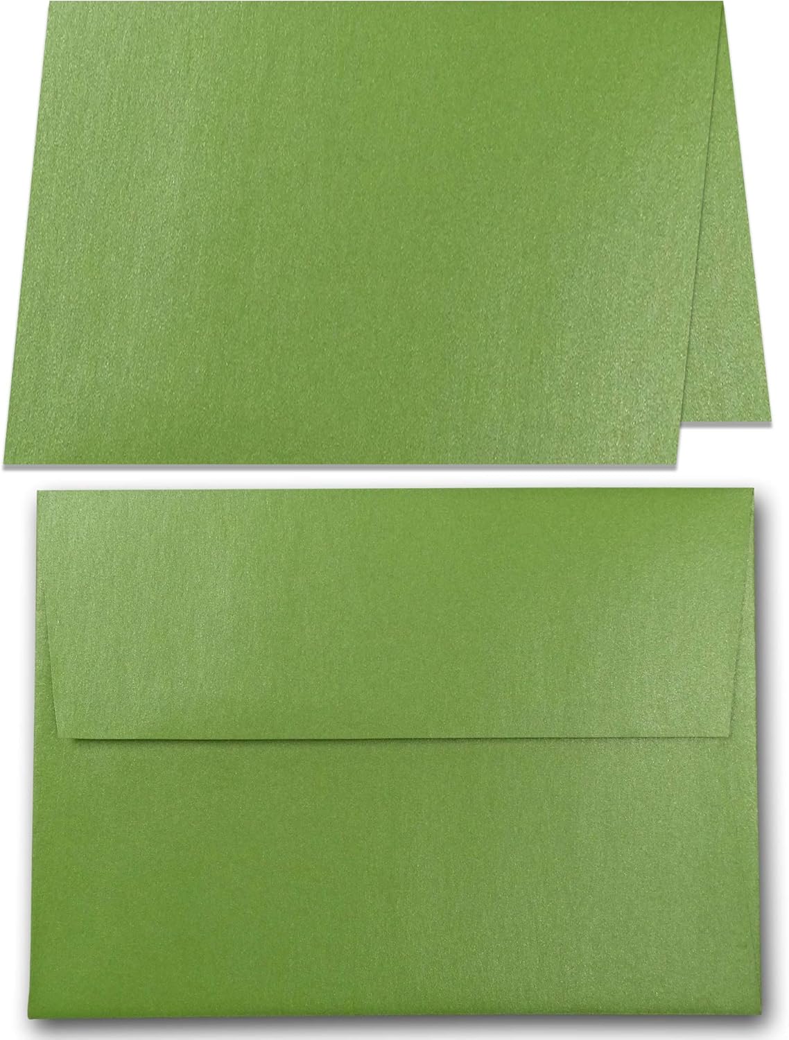DISCOUNTCARDSTOCK.COM Premium Thick 5" x 7" Folded Shimmery Metallic Folded Blank Card & Envelope Sets - 25 Cards & Envelopes (Opal)