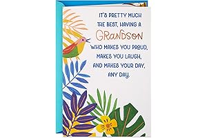 Heartwarming Grandson Birthday Card with Tropical Touches