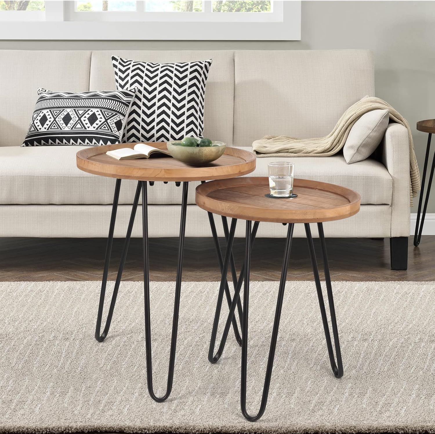 Buy OneSpruce Farmhouse Coffee Table Set, Round Nesting Coffee Table