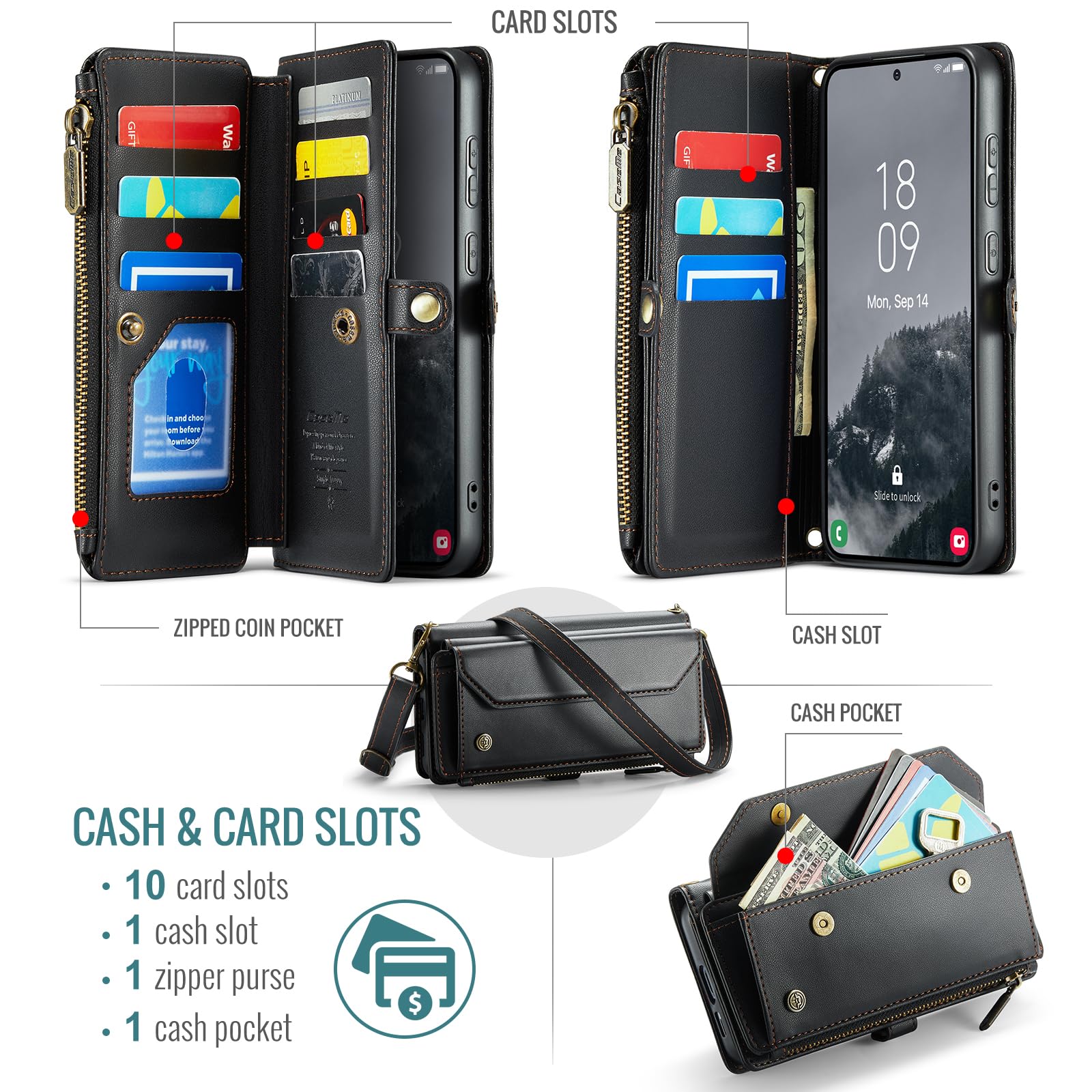 Funda tipo cartera para Samsung Galaxy S26 FE con soporte y bloqueo