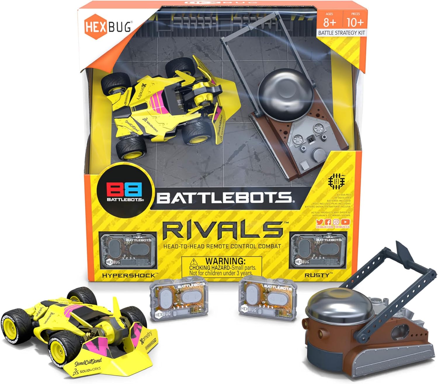 HEXBUG BattleBots Rivals 6.0 Rusty and Hypershock, Remote