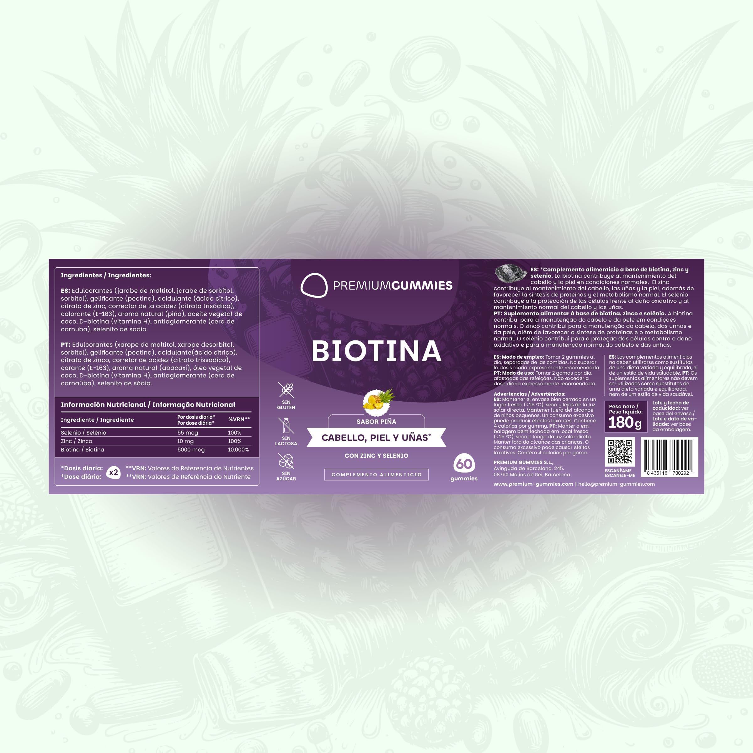 Pack Glow Pre-Verano - Colágeno + Biotina 5000mcg + Multivitaminas - Cuidado de Piel, Cabello y Uñas - Con Zinc, Selenio, CoQ10 y 13 Vitaminas - Sin Azúcar - 180 Gominolas
