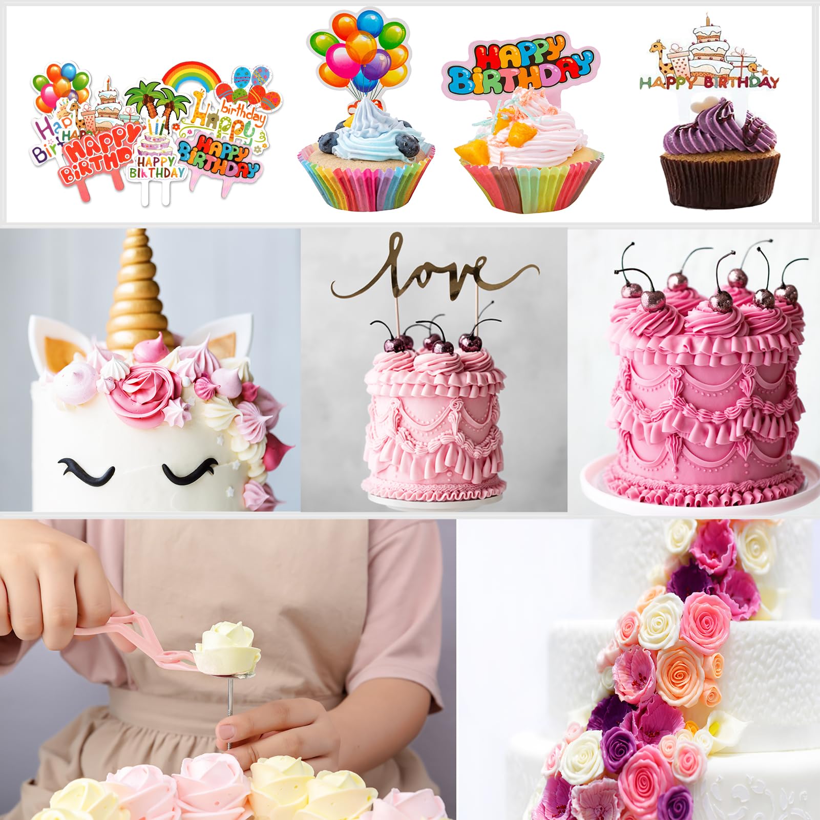 Kit Reposteria y Pasteleria 356pcs, Nifogo Boquillas Manga Pastelera, Plato Giratorio para Tartas, Decoracion Tarta, Accesorios Reposteria