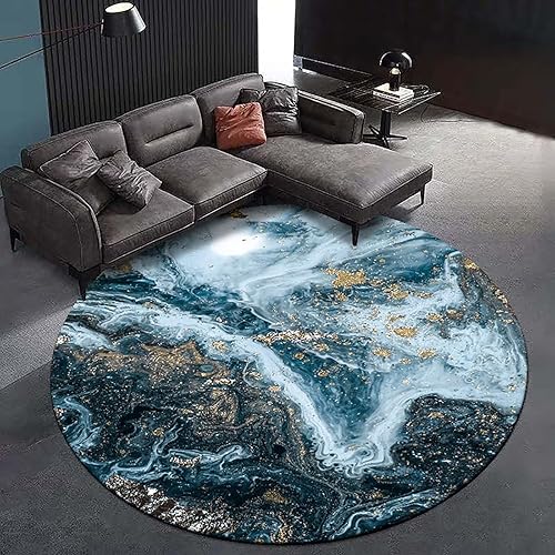 Alfombra de área pequeña para dormitorio, alfombra circular con textura de mármol, alfombra redonda gris para baño, antideslizante, moderna,