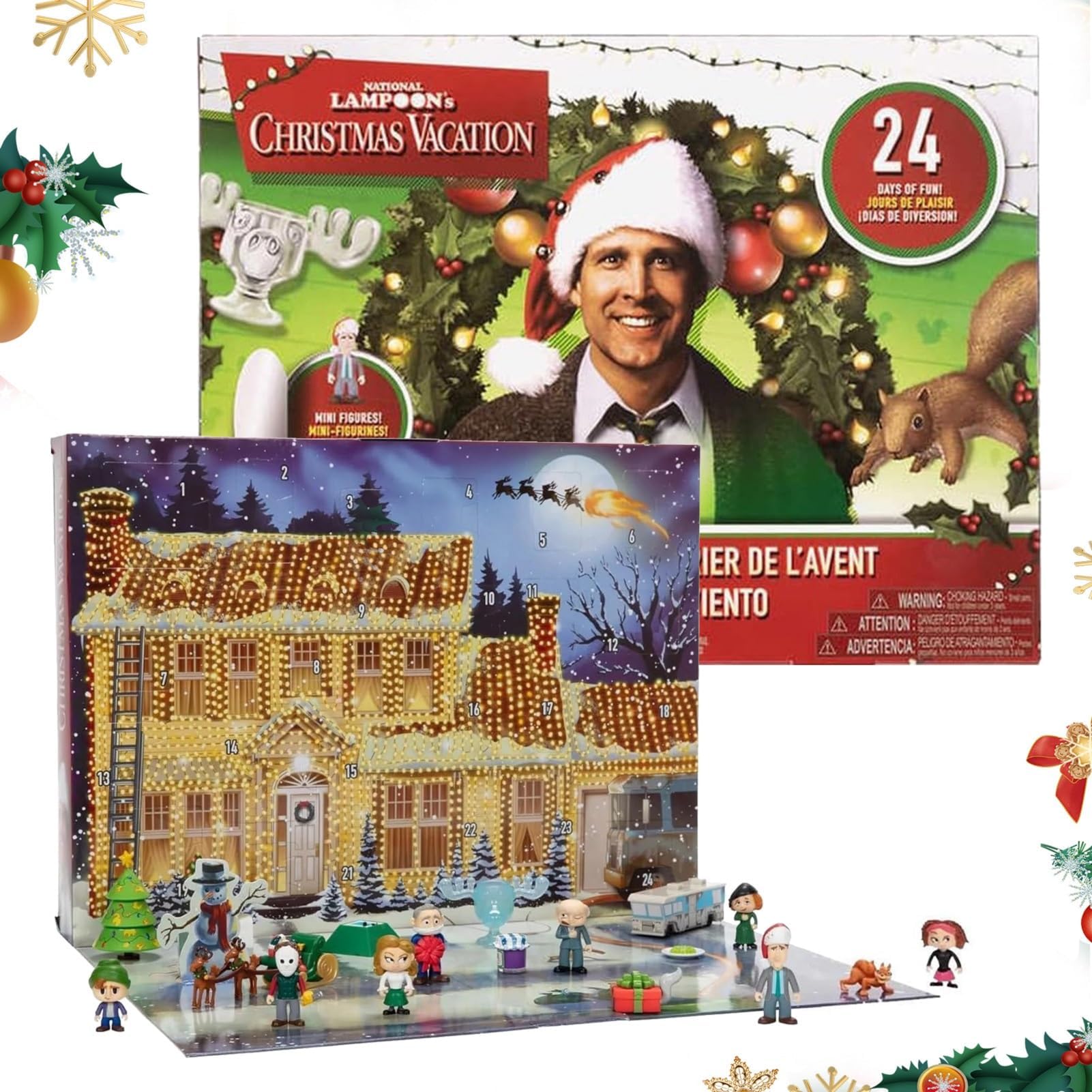 KASTWAVE 2024 National Lampoon Christmas Vacation Advent Calendar - 24 Day Countdown to Christmas, Holiday Gift for Fans of Christmas Movies, Fun & Festive Calendar (Flat Style)