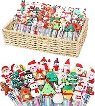 Pack of 50 Christmas Pens for Children, Party Favours, Birthday, Multicoloured Ballpoint Pens for Christmas, Children, Birthday Gadgets (50)