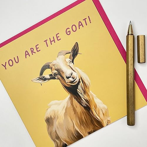 Miniatura 3 de Old English Co. - Tarjeta divertida de cumpleaños para hombres y mujeres, tarjeta humorística con texto en inglés "You Are The Goat 'Greatest Of All