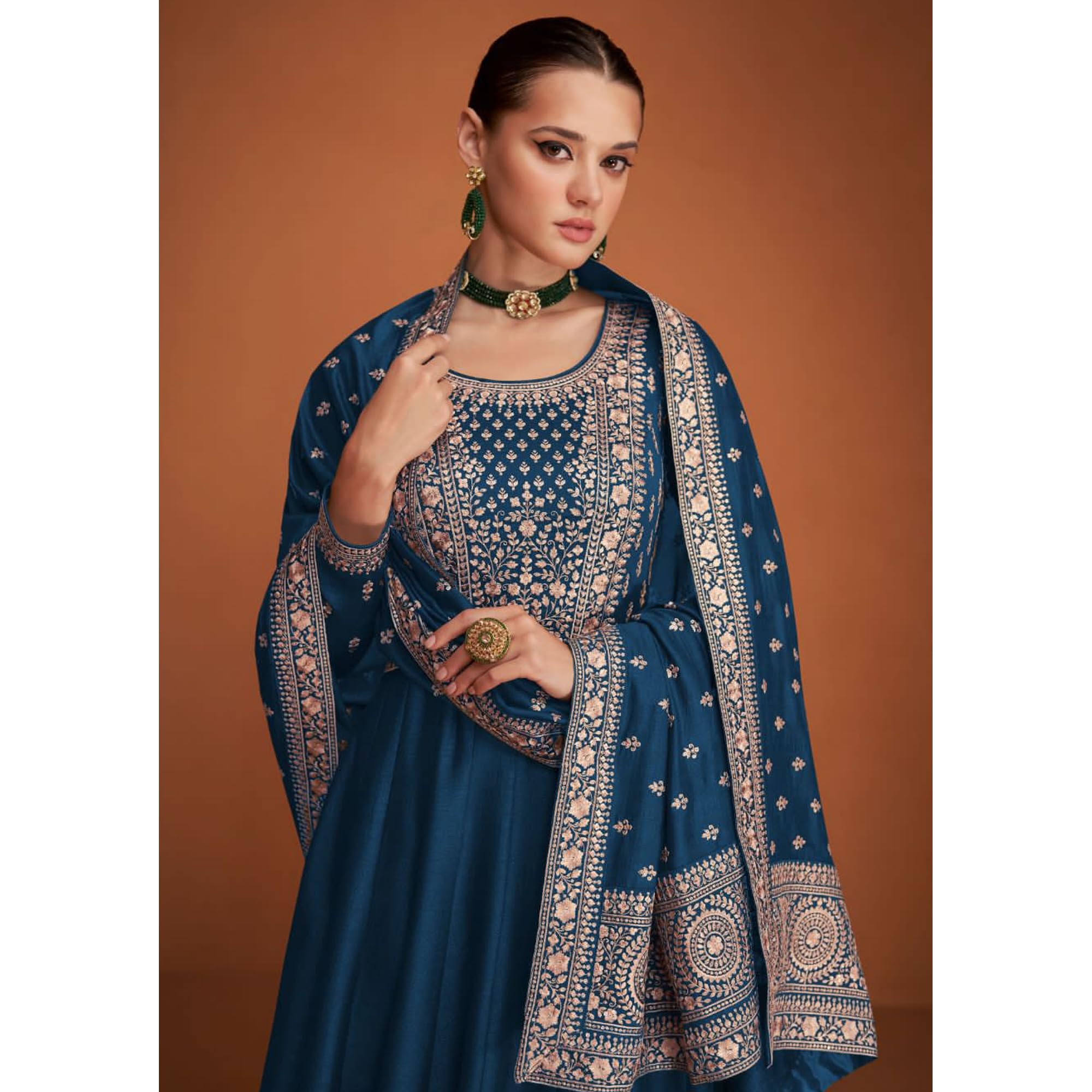 Przebranie weselne piękne designerskie garnitury w stylu Anarkali Lengha indyjskie szwy Shalwar Kameez, Chocie 4, rozmiar uniwersalny