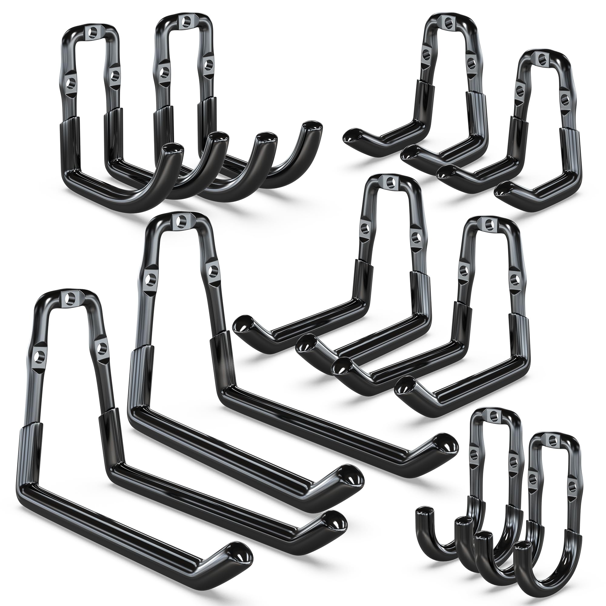 3-H Garage Hooks, Heavy Duty 10 Pack Wall Mount Storage Organizer