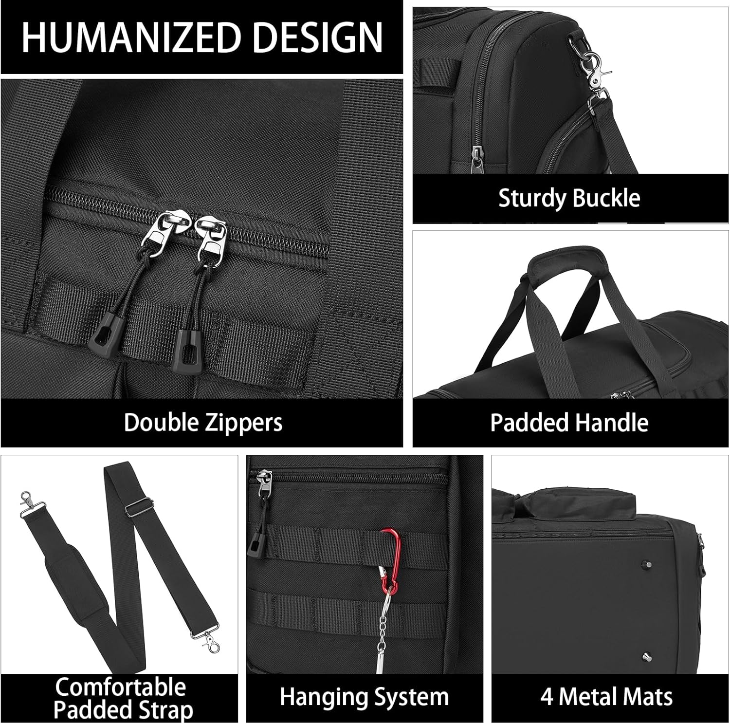 Tactical Gym Bag for Men,Carry On Duffel Bag with Shoe Compartment Gym Duffle bags for Travel Military Duffle Bags with Molle System for Weekend Overnight bag - Image 3