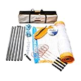 Champions Volleyball/Badminton Portable Combo Set, 4 Raquets + 3 Birdies + Boundary + Volleyball + Pump + Carry Bag