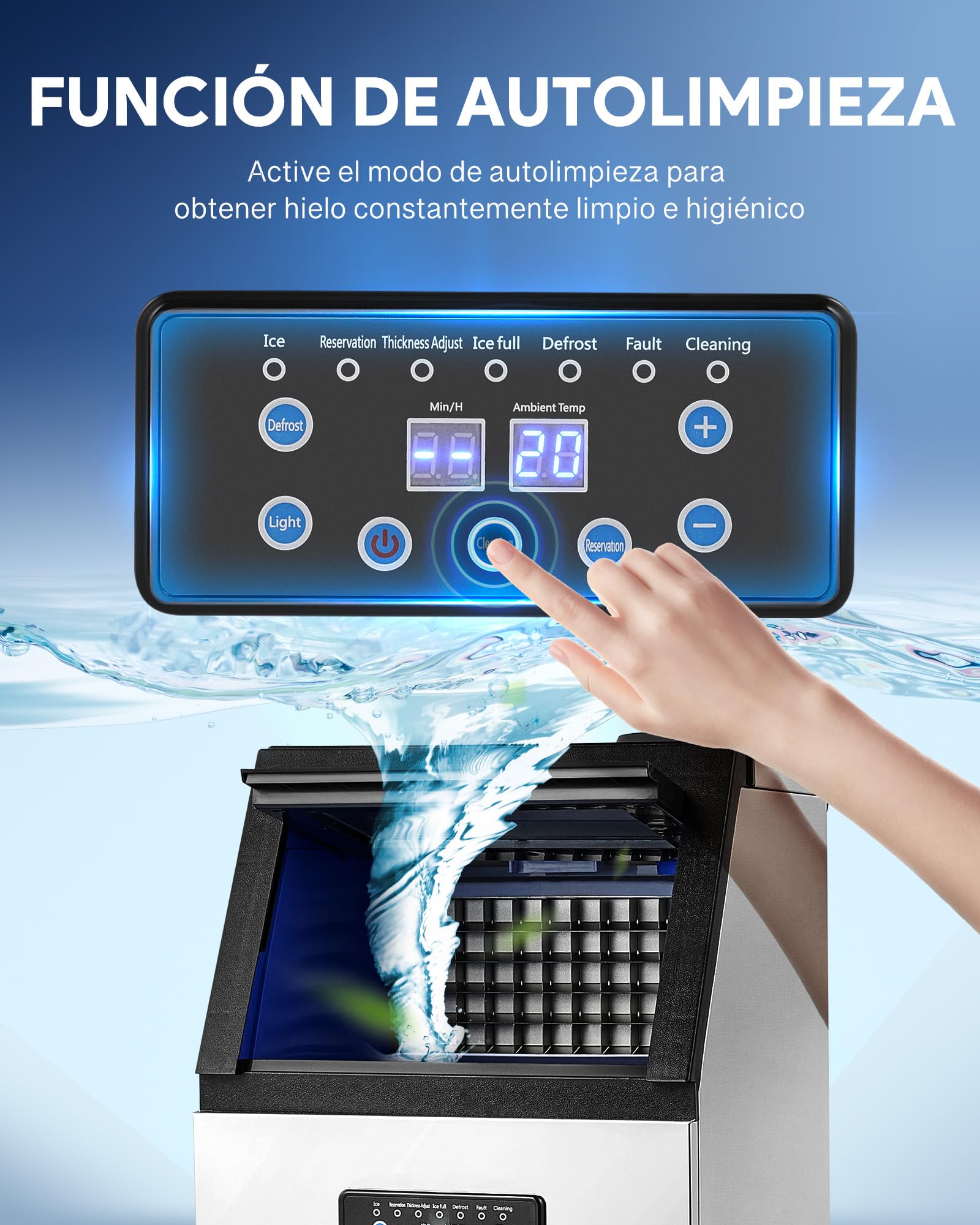 WILPREP 480W Máquina de Hacer Hielo Industrial