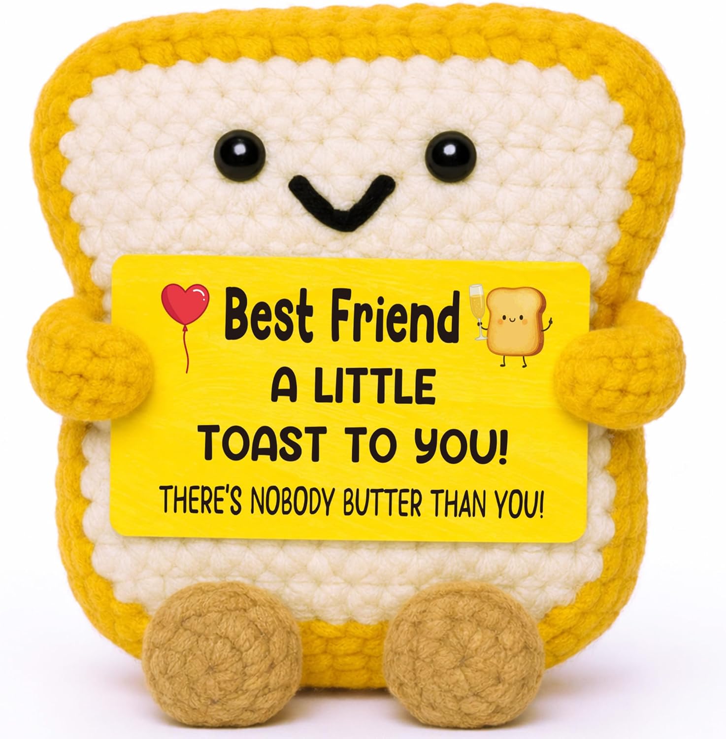 Best Friend Galentines Gifts, Valentines Day Bestie BFF Gifts for Women, Friend Bestie BFF Birthday Gift, Mothers Day Friendship Gift for Her, Funny Handmade Crochet Toast Present - Image 8