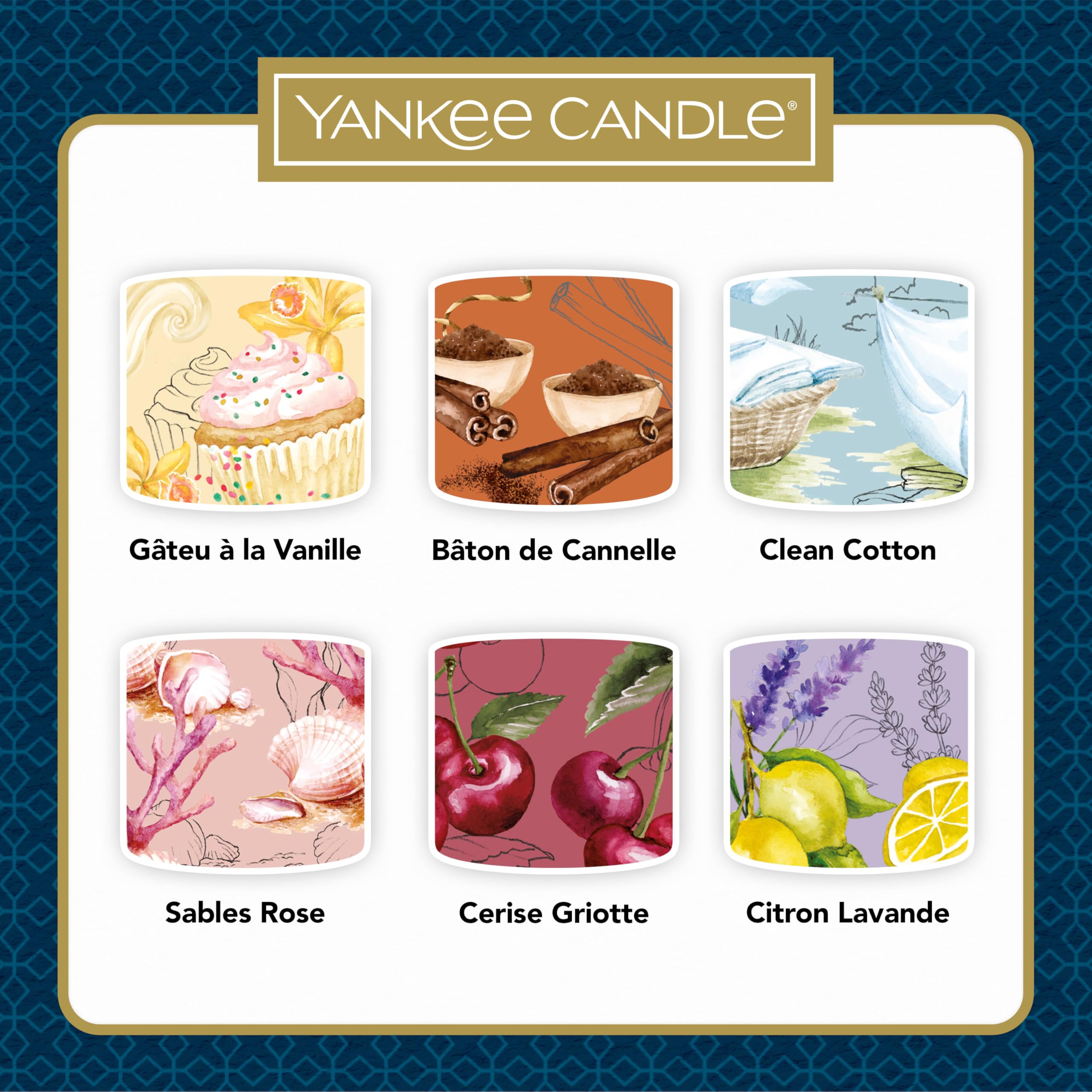 Coffret cadeau de bougies parfumées Yankee Candle | Bougies votives en verre | Mélange de cires de soja | 6 unités | Cadeaux pour femmes