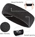 PLAY2FIT Kids Sweatbands Toddler Headband Wristband Set - Athletic Polycotton Sweat Band for Kids Youth Baby (1 Headband + 2 Wristbands) (Black) gallery image