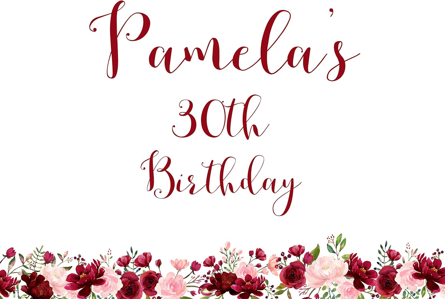 DesignThatSign Blush & Burgandy Themed Large Yard Sign Great for Wedding Birthday Bridal Shower