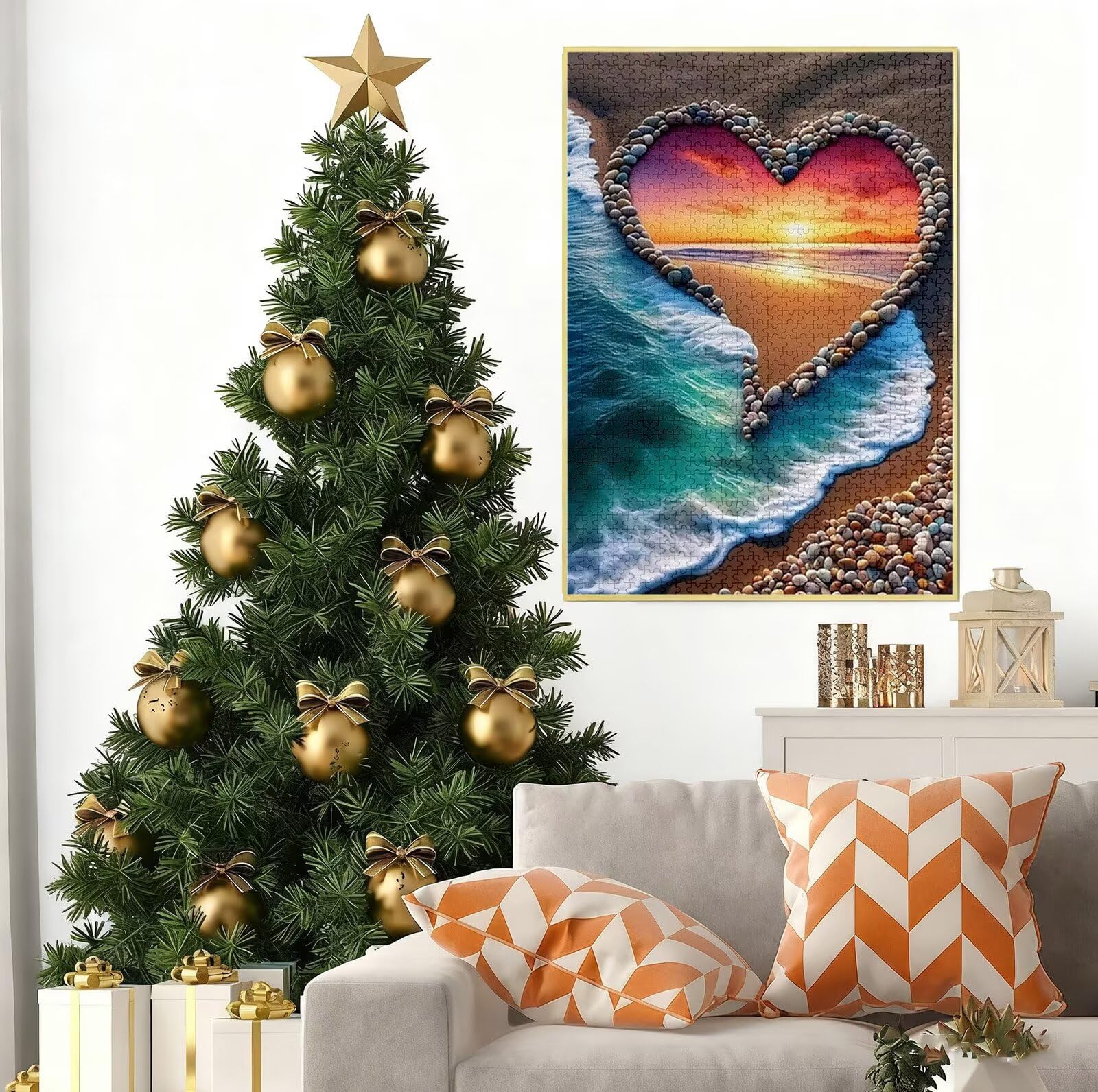 Puzzle 1500 Pezzi per Adulti Ragazzi, 3 4 5 Anni Puzzle Amore 6 7 8 Anni Giochi Educativi Sostenibili Con Motivi Per Adulti Da Gioco in Legno Di Alta Qualità Jigsaw Spiaggia per Gioco Familiare B-8860