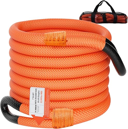 X XBEN Kinetic Recover - Cuerdas de remolque de 1 pulgada x 20 pies (32,000 libras MBS), cuerda de energía, cuerda de arranque elástica para todo